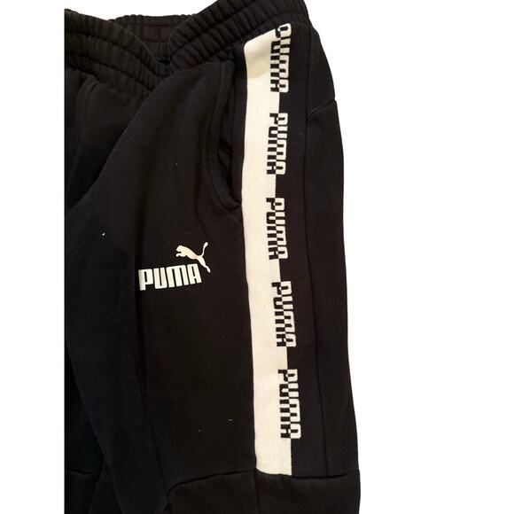 PUMA Black & White Men’s Logo Joggers Size Medium - Picture 4 of 5